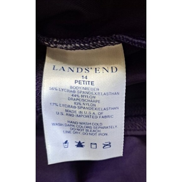 Lands' End Women's 14 Petite Purple One Piece Underwire Shirred Swimsuit - Picture 2 of 8
